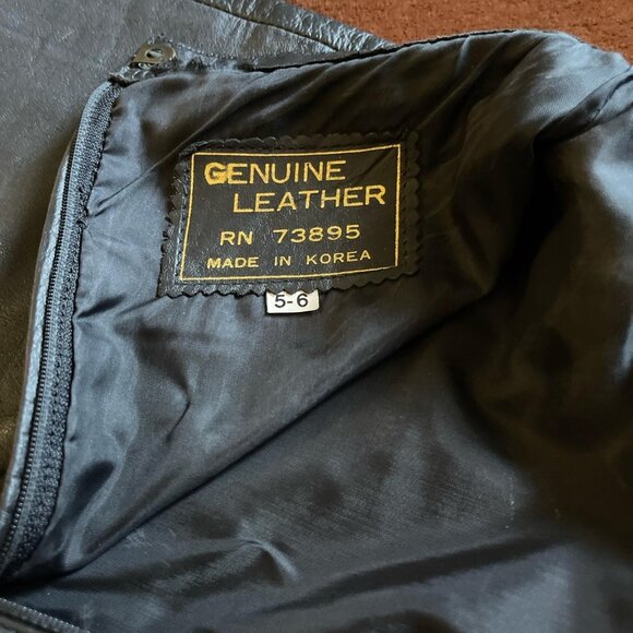 Misses Vintage Leather Mini skirt size 5/6 retro party feminine biker - Picture 6 of 6